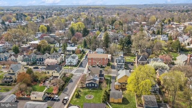 aerial view with a residential view