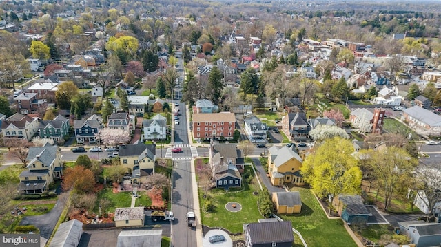 bird's eye view with a residential view