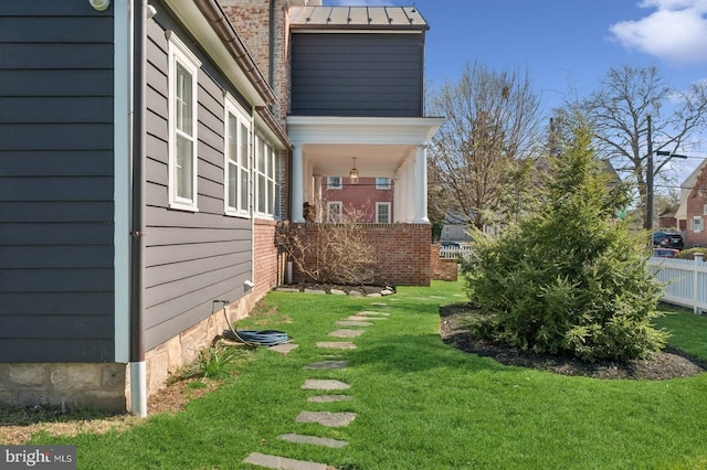 view of yard featuring fence