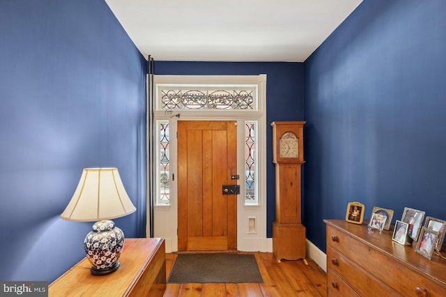 entrance foyer featuring wood finished floors