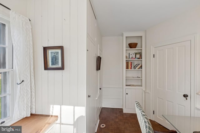 hallway with built in features