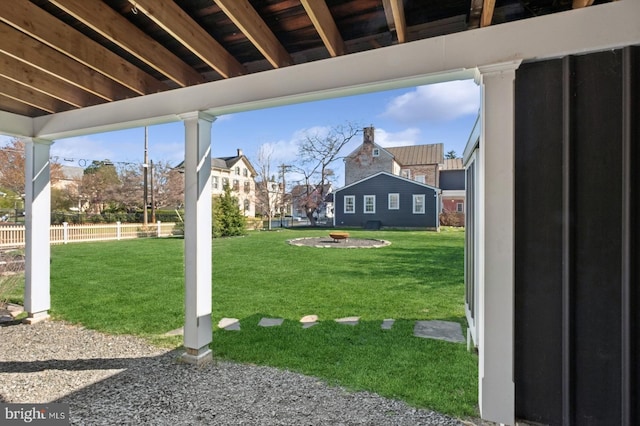 view of yard featuring fence