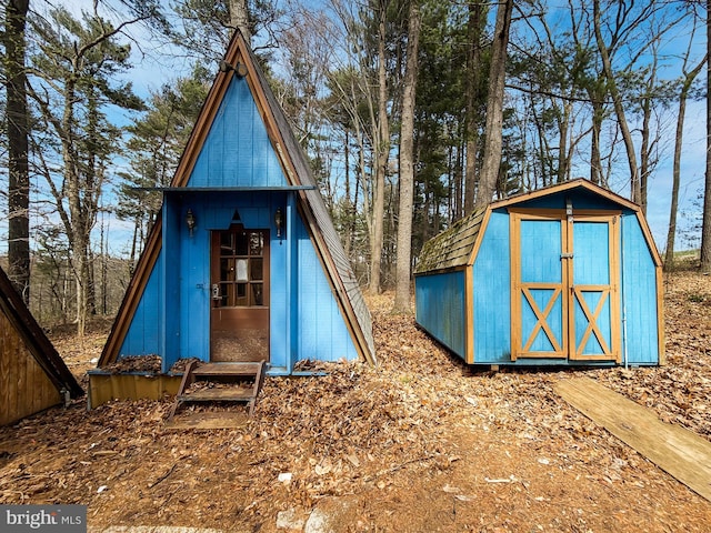view of shed