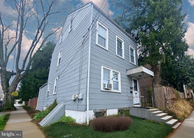 801 Spruce St, Trenton, NJ 08638 - view of side of property with cooling unit and fence