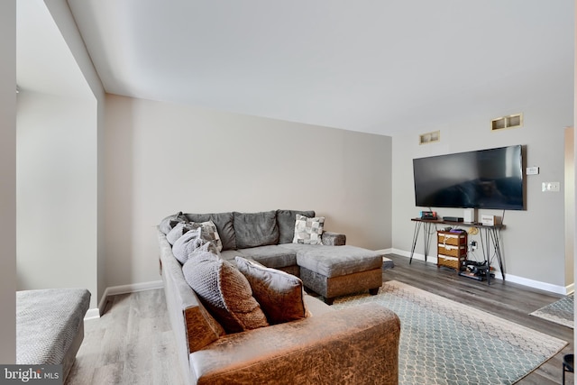 312 Talbot Ct, Abingdon, MD 21009 - living room with baseboards, wood finished floors, and visible vents