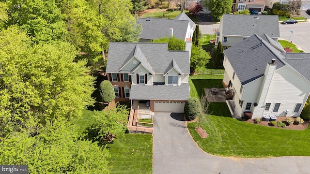aerial perspective of suburban area
