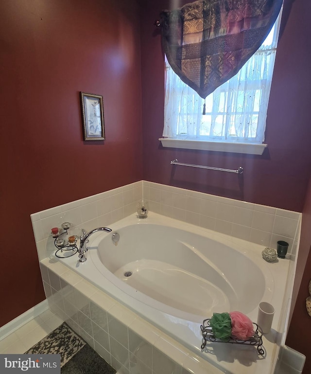 full bathroom featuring a garden tub