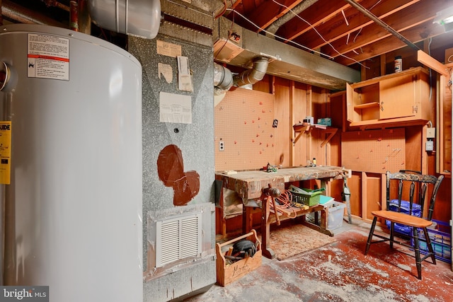interior space featuring water heater