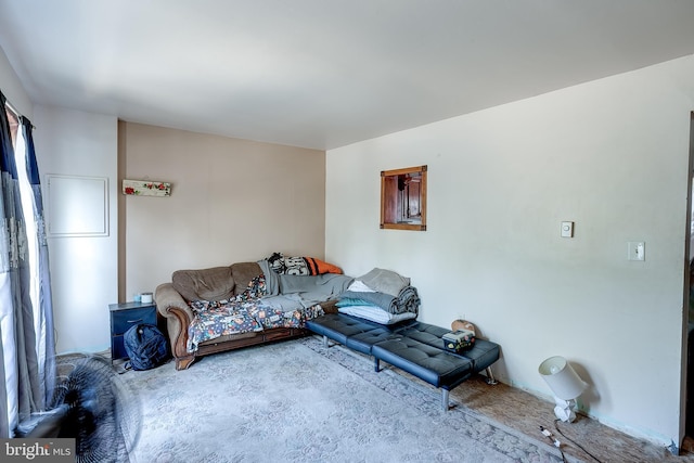 view of carpeted living area