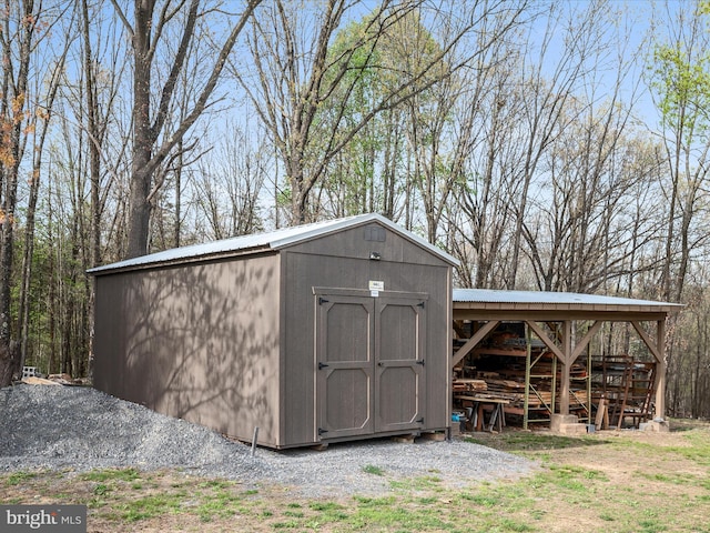 view of shed