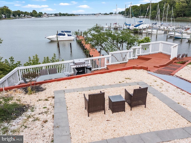 dock featuring a water view
