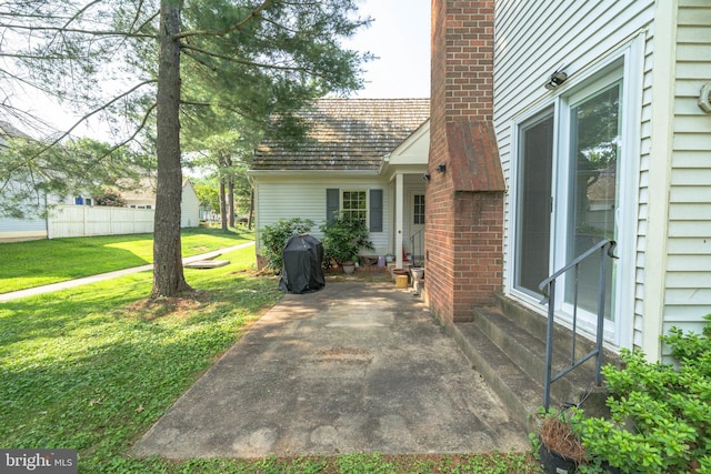 312 Fairgrove Ter, Gaithersburg, MD 20877 - view of patio featuring a grill and entry steps