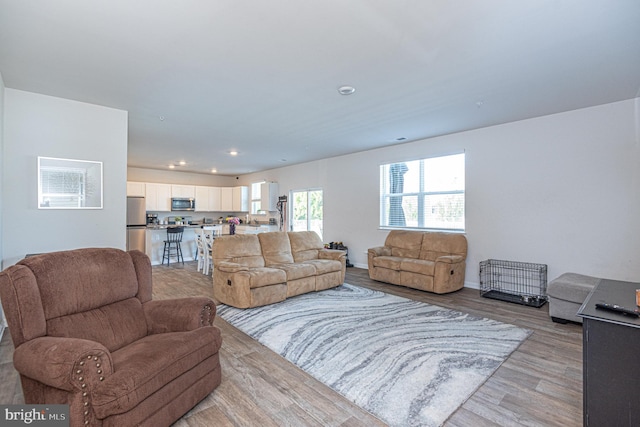 417 Lena Ln, Fruitland, MD 21826 - living room with a healthy amount of sunlight, light wood-style floors, and recessed lighting