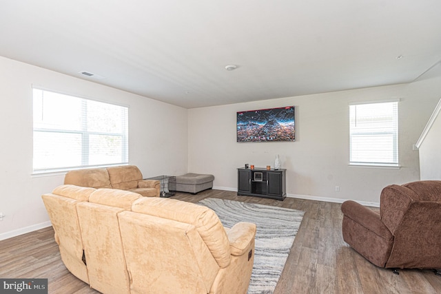 417 Lena Ln, Fruitland, MD 21826 - living area with light wood-type flooring, a healthy amount of sunlight, and baseboards