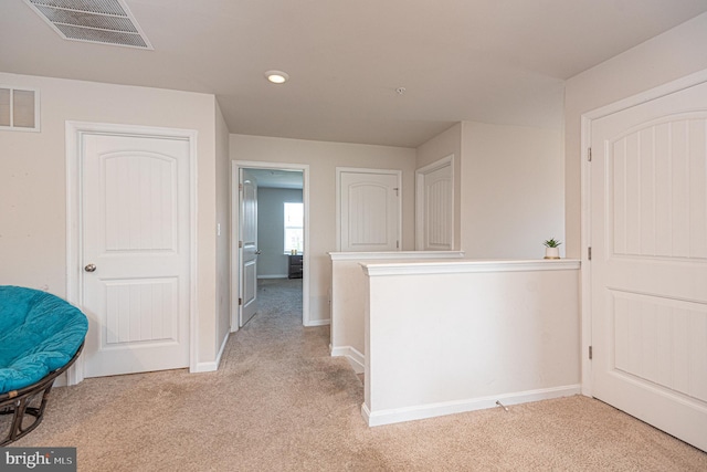 417 Lena Ln, Fruitland, MD 21826 - corridor with recessed lighting, light carpet, visible vents, and baseboards