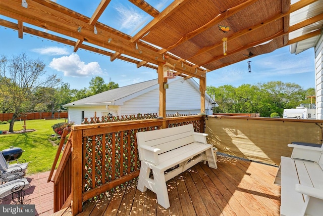 6775 Rugby Pl, Bealeton, VA 22712 - wooden deck featuring a lawn and fence