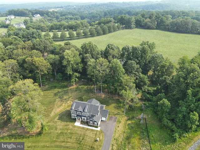 bird's eye view with a rural view