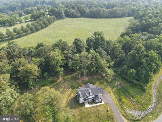 drone / aerial view with a rural view