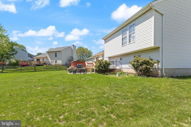 view of yard with fence