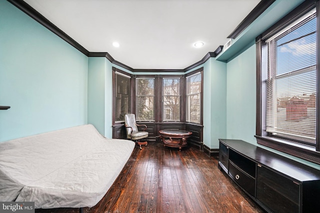 4517 Springfield Ave, Philadelphia, PA 19143 - sitting room with recessed lighting, wood-type flooring, baseboards, and ornamental molding