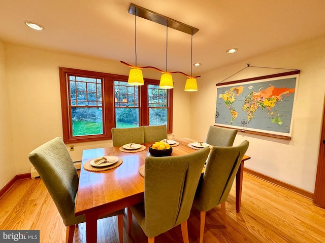 307 Homestead Rd, Hershey, PA 17033 - dining space featuring recessed lighting, baseboards, and light wood-type flooring