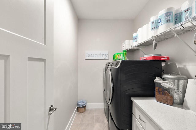 2537 Monarch Way, Bel Air, MD 21015 - laundry area featuring separate washer and dryer, baseboards, and light tile patterned floors
