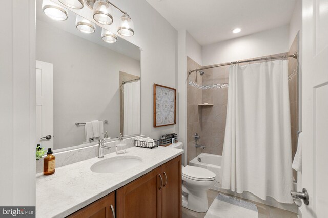 2537 Monarch Way, Bel Air, MD 21015 - full bathroom featuring shower / bath combination with curtain, toilet, and vanity