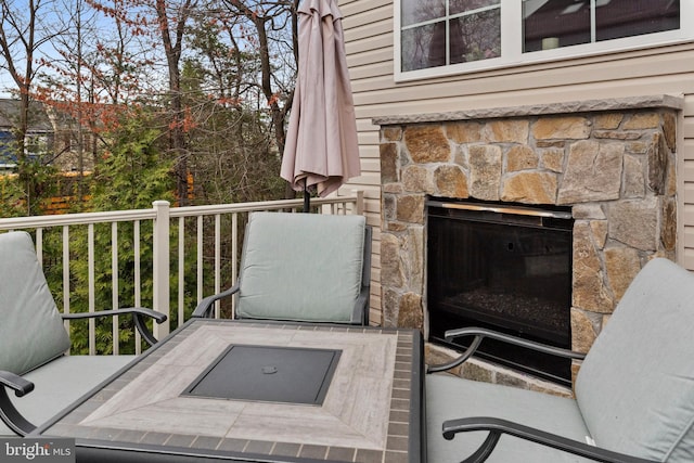 1614 Belle Dr, Annapolis, MD 21401 - view of patio / terrace with an outdoor stone fireplace