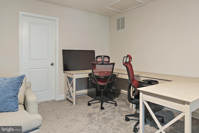 1614 Belle Dr, Annapolis, MD 21401 - office featuring visible vents, attic access, and carpet floors