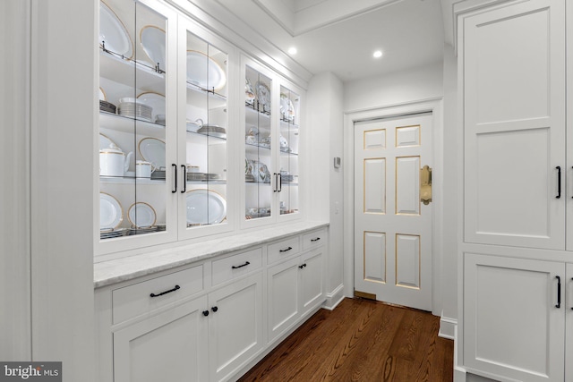 6068 Stoney Hill Rd, New Hope, PA 18938 - bar featuring dark wood-type flooring and recessed lighting