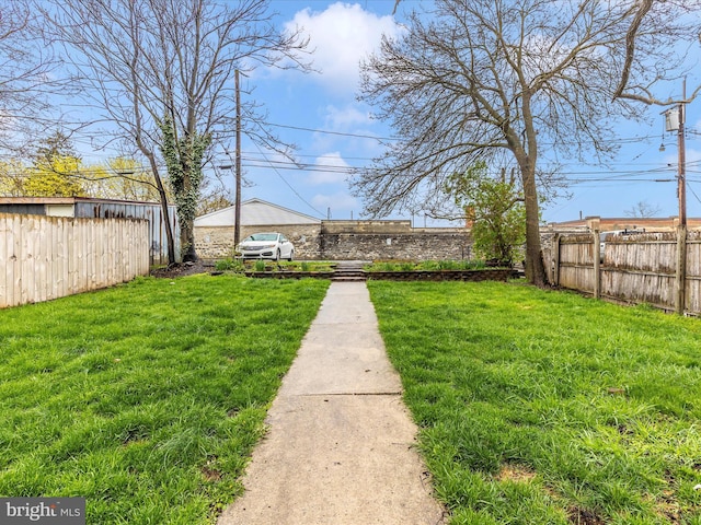 view of yard with fence