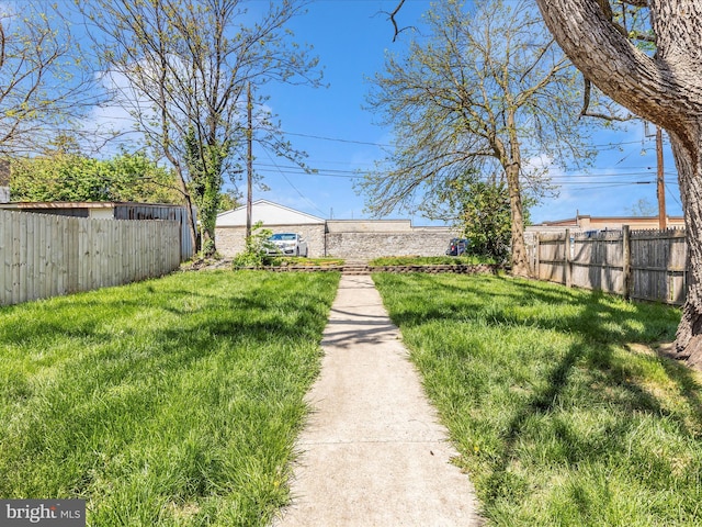 view of yard with fence