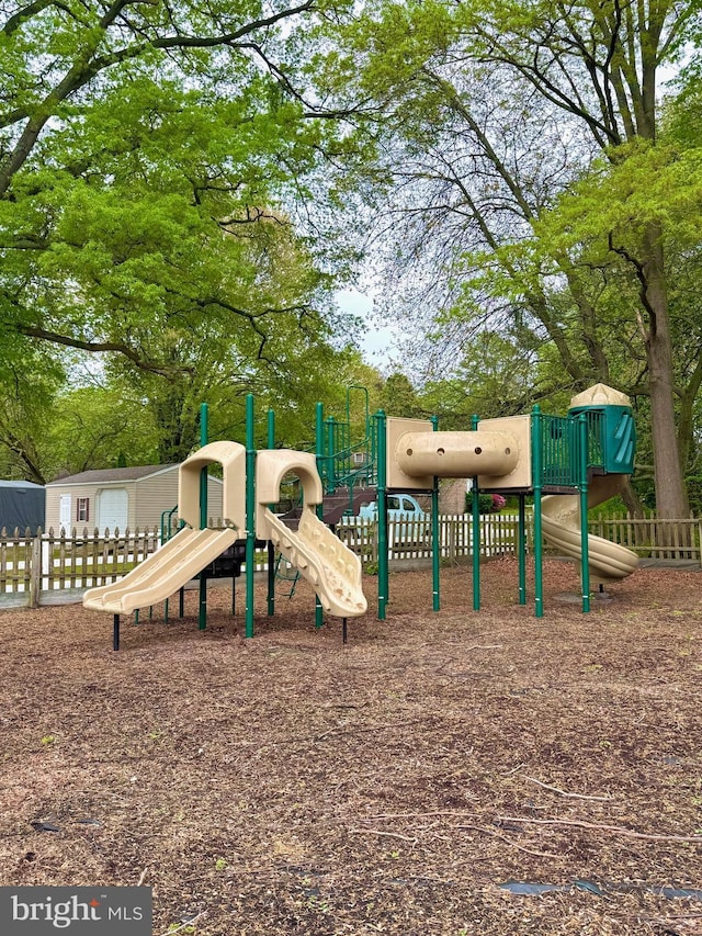 community playground with fence