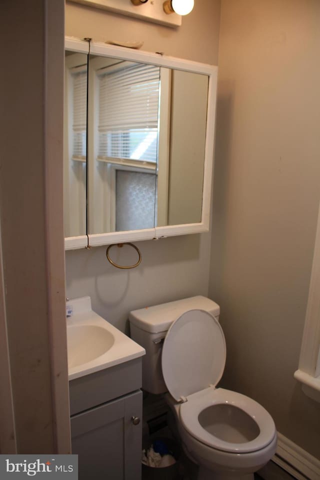 bathroom with toilet and vanity
