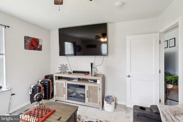 617 Franklin Ave, Cherry Hill, NJ 08002 - living area with ceiling fan and baseboards
