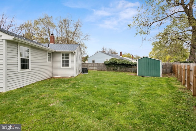 617 Franklin Ave, Cherry Hill, NJ 08002 - view of yard featuring a fenced backyard, an outbuilding, cooling unit, and a shed