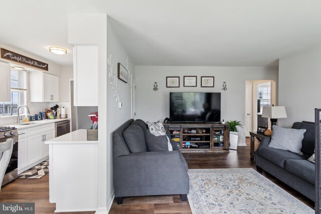 617 Franklin Ave, Cherry Hill, NJ 08002 - living room featuring a wealth of natural light and dark wood-style flooring