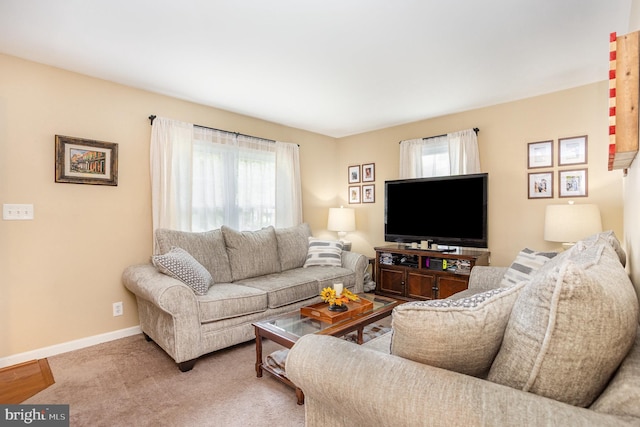 living area with baseboards