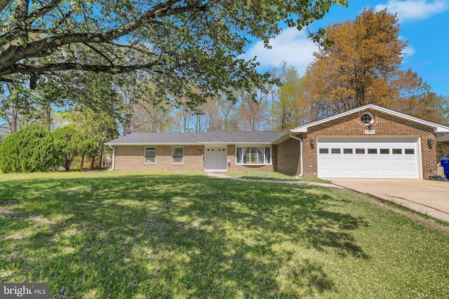 3600 Yorktown Dr, Waldorf, MD 20601 - ranch-style house with a garage, a front yard, concrete driveway, and brick siding