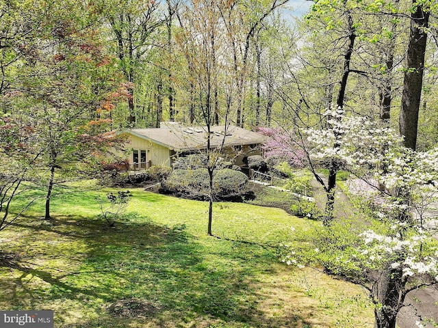 694 Trowill Ln, Wayne, PA 19087 - view of front of home with a front yard and a forest view