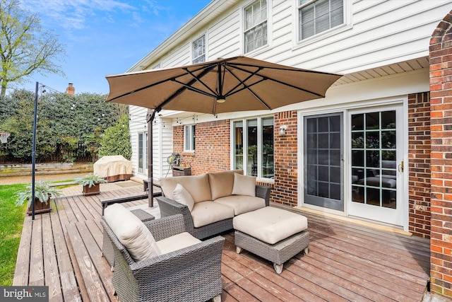 9000 Hunting Horn Ln, Potomac, MD 20854 - deck with an outdoor hangout area