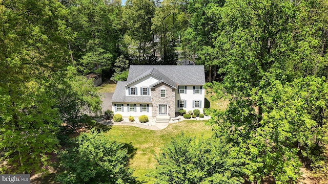 419 Kimberly Way, Felton, DE 19943 - view of front of home featuring stone siding and a front lawn