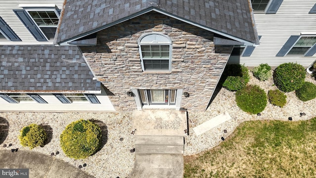 419 Kimberly Way, Felton, DE 19943 - view of home's exterior with stone siding and roof with shingles