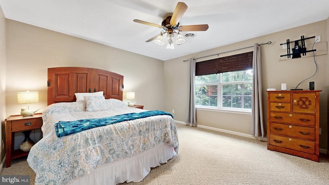 419 Kimberly Way, Felton, DE 19943 - bedroom featuring baseboards, light carpet, and ceiling fan