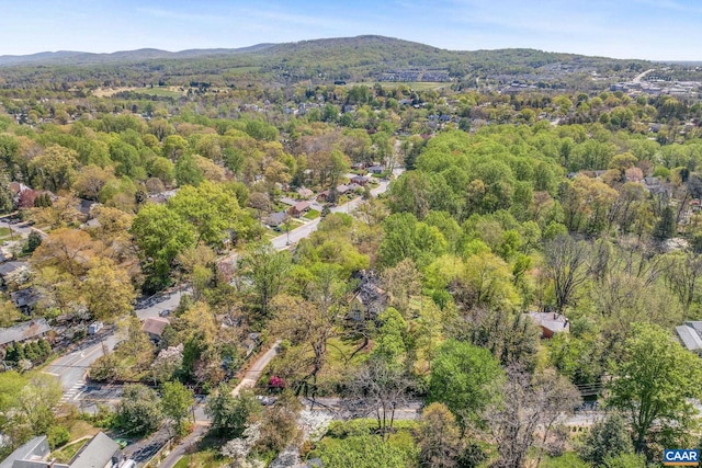 1112 Park St, Charlottesville, VA 22901 - drone / aerial view with a mountain view and a wooded view