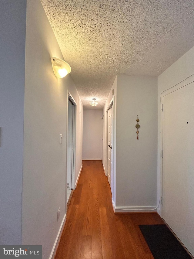 2300 Pimmit Dr Unit 601, Falls Church, VA 22043 - hall with baseboards, wood finished floors, and a textured ceiling