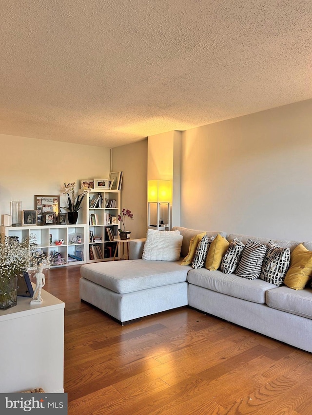 2300 Pimmit Dr Unit 601, Falls Church, VA 22043 - living area with wood finished floors and a textured ceiling