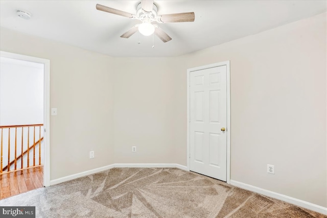 9409 Emory Grove Rd, Gaithersburg, MD 20877 - spare room with a smoke detector, a ceiling fan, baseboards, and carpet flooring