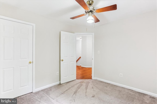 9409 Emory Grove Rd, Gaithersburg, MD 20877 - unfurnished bedroom with carpet floors, baseboards, and ceiling fan