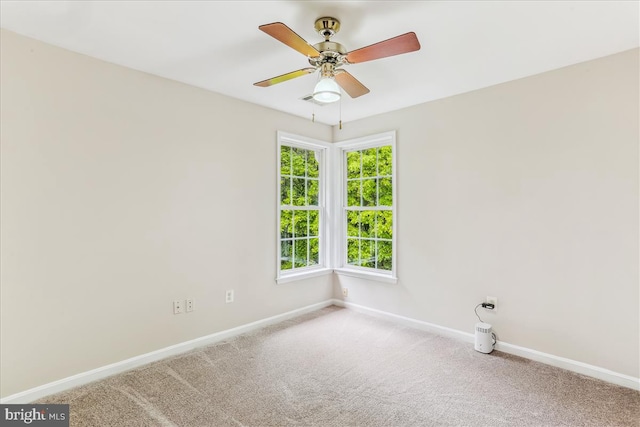 9409 Emory Grove Rd, Gaithersburg, MD 20877 - carpeted empty room featuring baseboards and ceiling fan